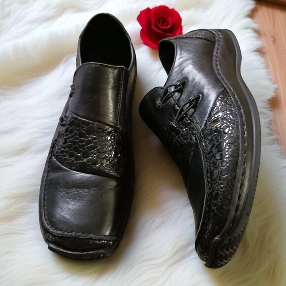 RIEKER Women’s Black Leather Flats “Celia” EU 40  US 9.5–10  Anti-Stress Comfort - Picture 1 of 15